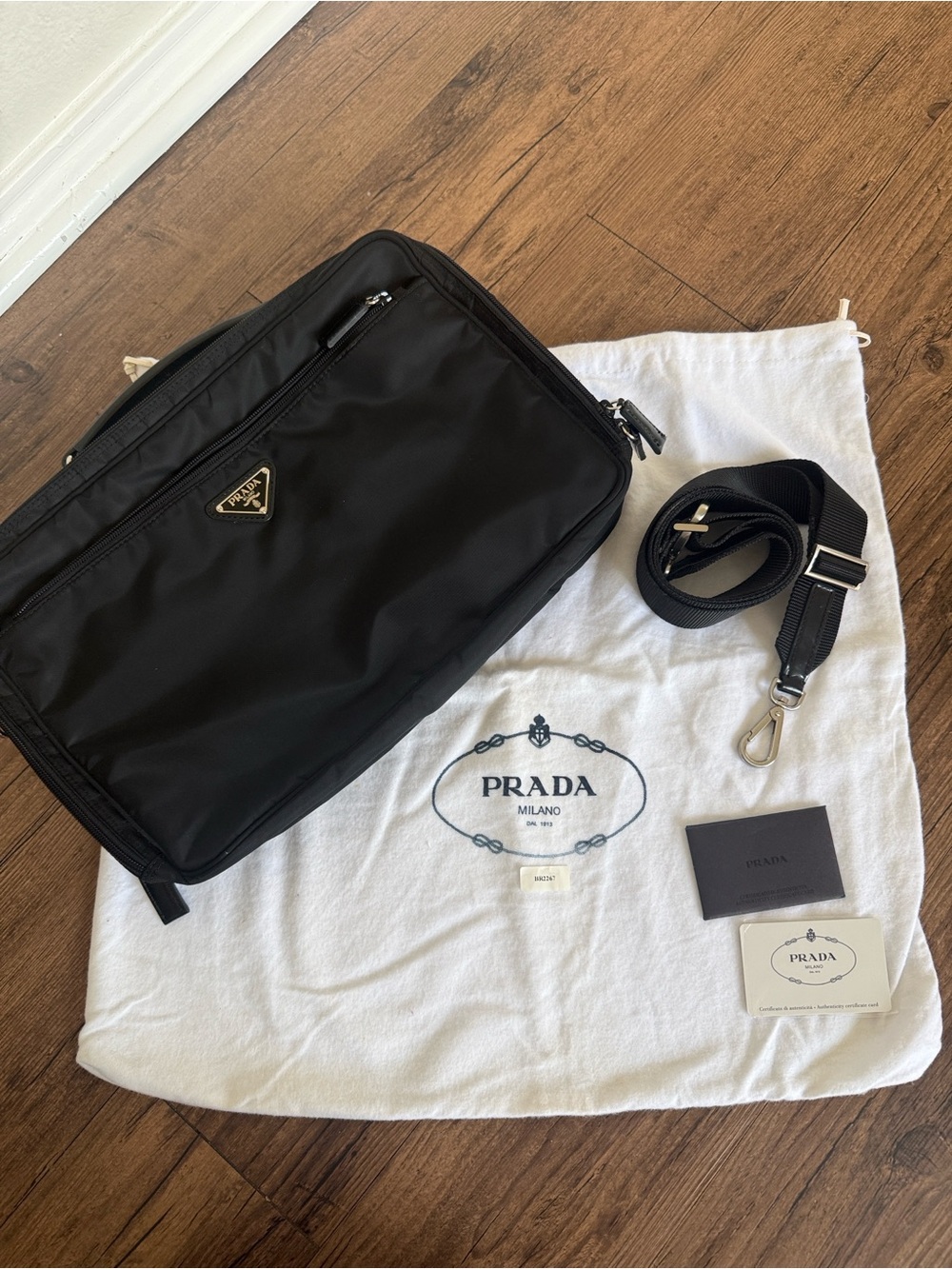 Prada Business Bag in Black Nylon Canvas